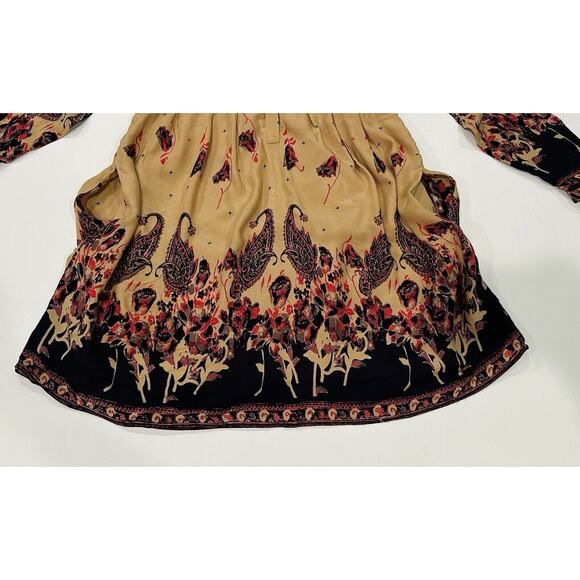 Free People Women’s Size Medium Yellow Sierra Valley Paisley Cottagecore Dress - Picture 11 of 13